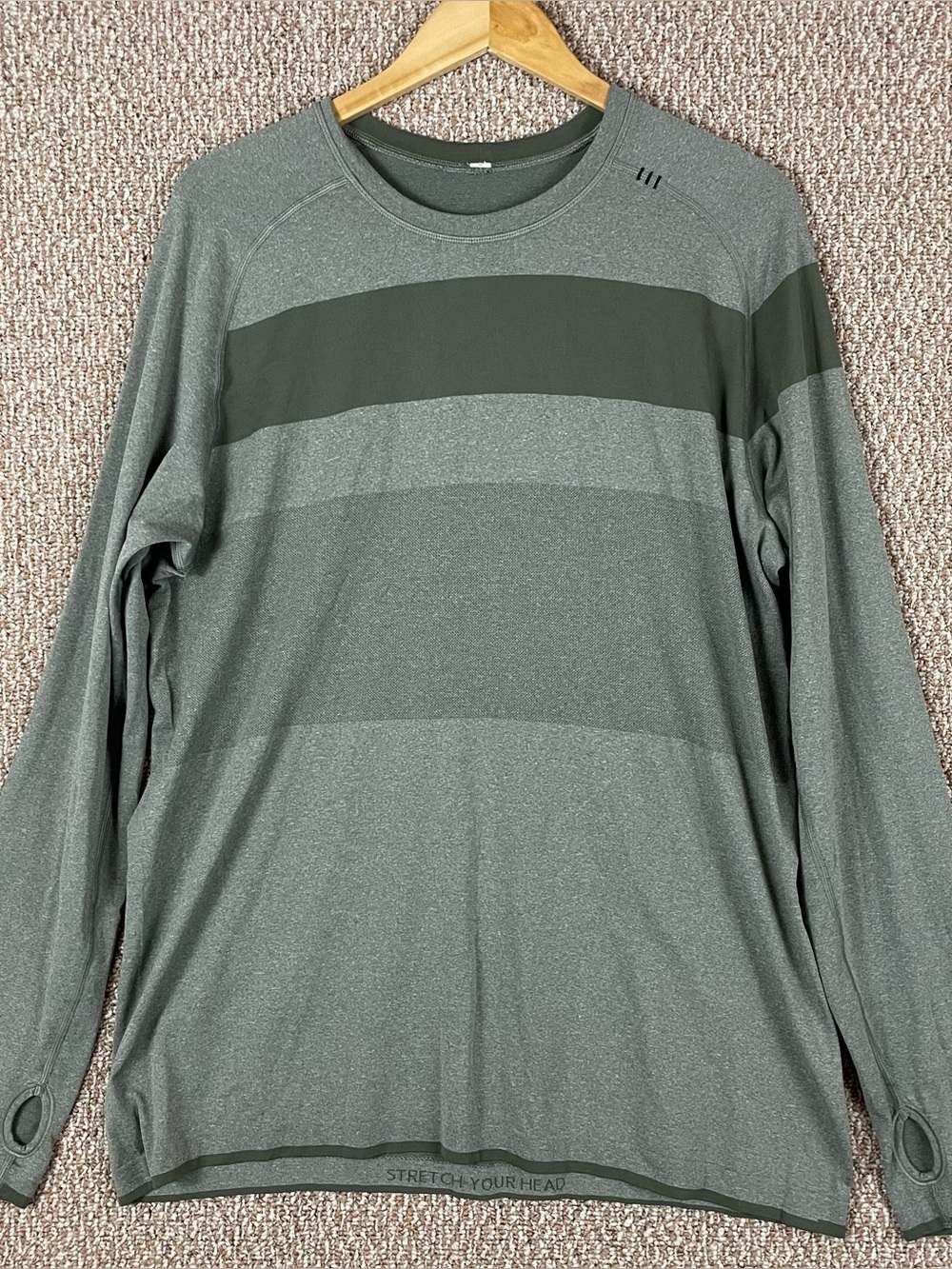 Lululemon Shirt Mens XL Metal Vent 2.0 Colorblock Striped Long Sleeve Workout B6
